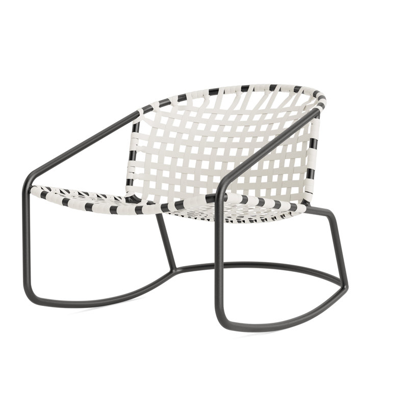 Kantan Outdoor Lounge Chair, Textured Pewter/White Lite