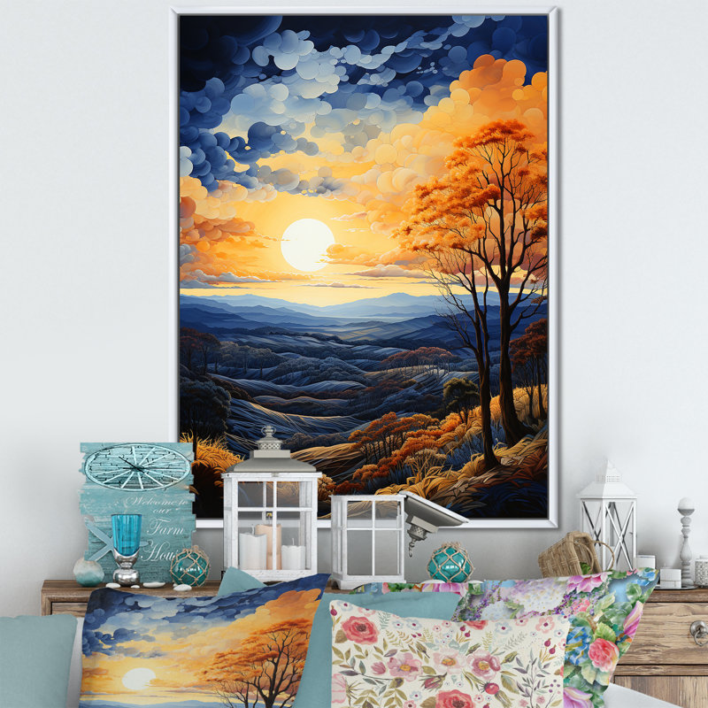 Bluford Sky of Tranquility II - reproduction, H 20 po x l 12 po x P 1 po, Cadre flottant blanc