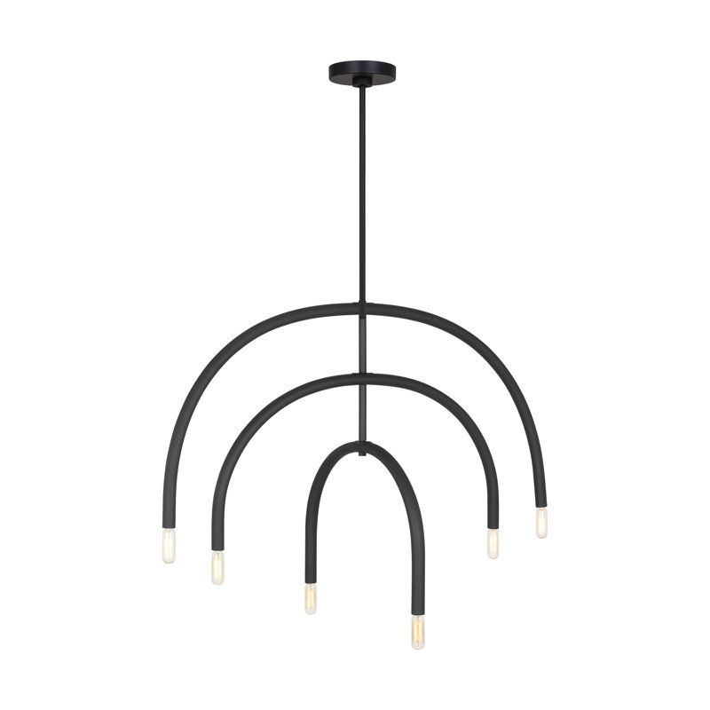Grand lustre 6 lumières Hadden, Nuit noire