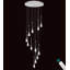 120" Long Crystal Raindrop Chandeliers 12-Light Silver Metal Pendant Light 3000-6000K Dimmable LED