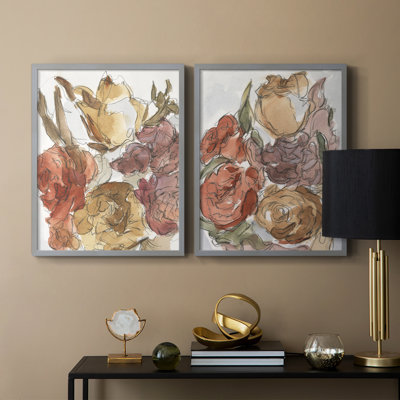 Cropped Floral Arrangement I-Premium Framed Print -Ready to Hang - No Nails Required - No Nails Required