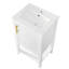 Meuble-lavabo de 20 po avec lavabo, armoire de salle de bain avec porte à fermeture douce, support de rangement et tablette ouverte-112367427