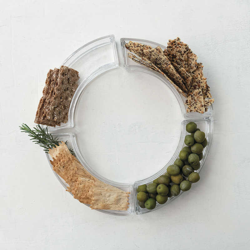 Porte-plat élégant en verre courbé et porte-votive