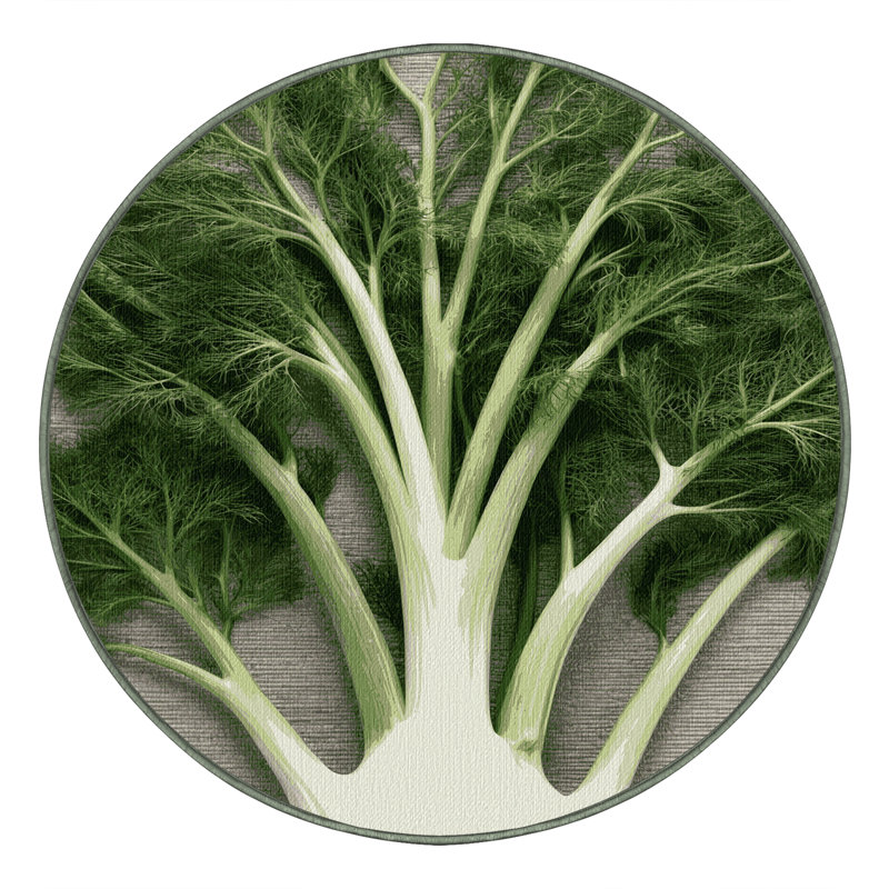  Tapis lavable en légumes Fenouil, Rond 4 pi