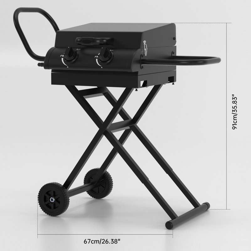 Ensemble de gril et plaque chauffante au propane pliable à 2 brûleurs