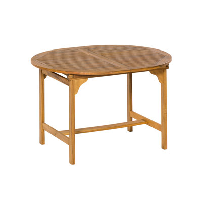 Kawamoto Extendable Acacia Oval Solid Wood Dining Table