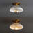 Honalee 10" 1-Light Mid-Century Classic Alabaster/Iron LED Semi Flush Mount-206684243
