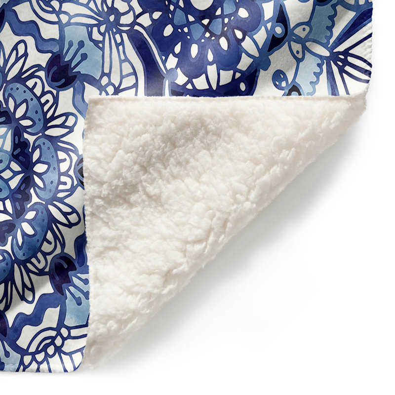 Couverture Delft Mandalas, 68 po x 80 po