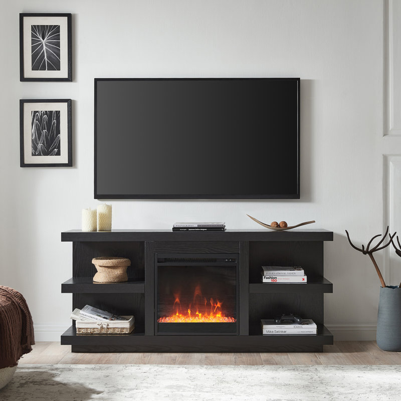 Meuble télé pour téléviseur de 65 po ou moins Maya, Grain noir