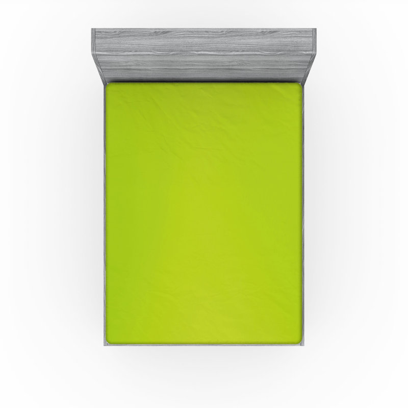 Drap-housse orange Ambesonne, Drap-housse de taille double, Vert pomme