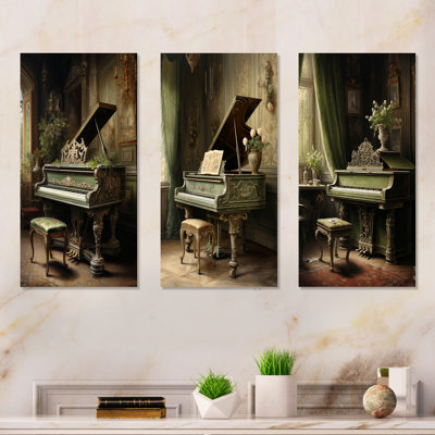 Piano Renaissance Resonance - Music Piano Metal Wall Art Set Of 3