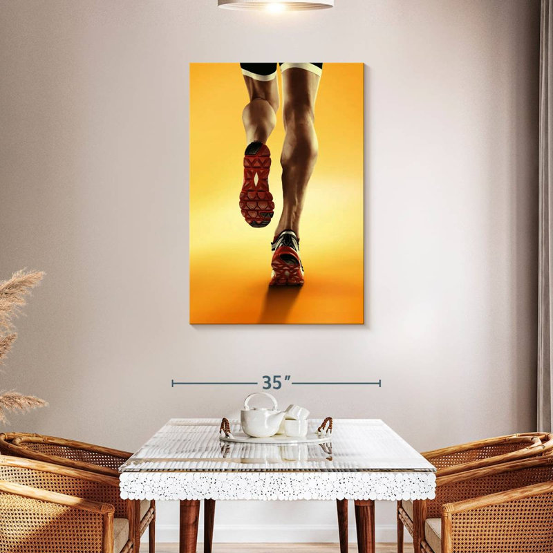 Pieds d'athlète aux tons Sirécis, H 45 po x l 30 po