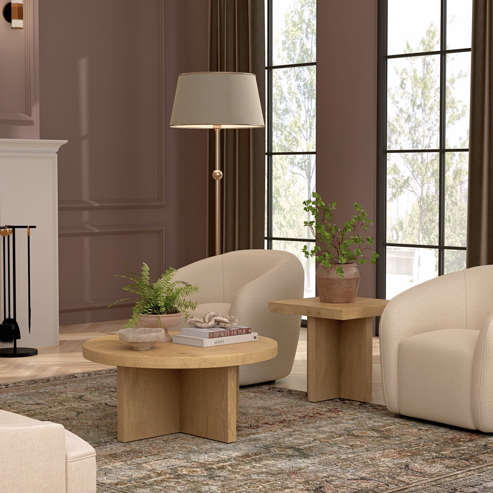 Crosby Round Coffee Table, Natural