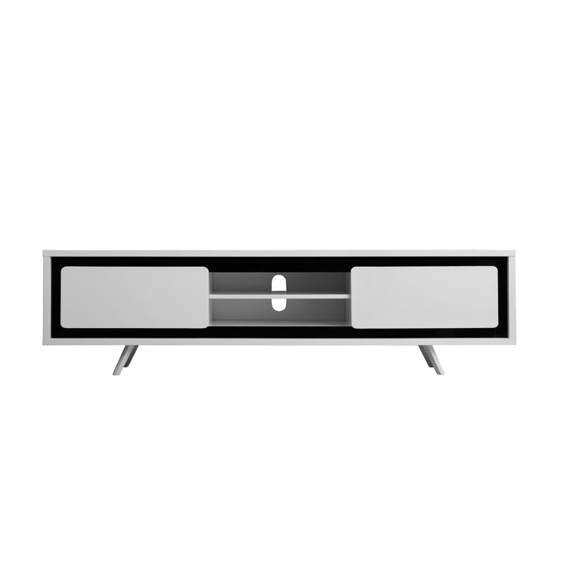 TV Stand for TVs up to 78", White/Black, Powder Coated White