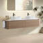 Meuble-lavabo Erba 72 pouces avec lavabo, armoire murale couleur miel avec porte-serviettes offert, double lavabo ovale en céramique à rayures, sans bonde ni robinet, préassemblé-746688432-746688437