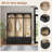 59" Farmhouse Hall Tree - Arched Design Bench With 8 Hooks & 3 Drawers (74.8"H)-236624449