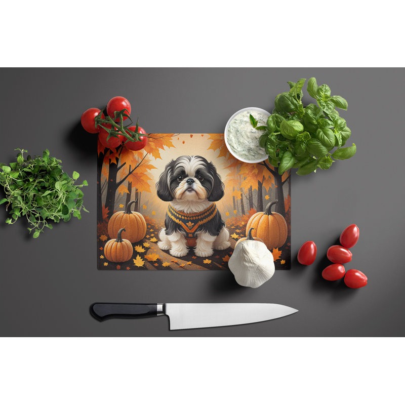Grande planche à découper en verre Shih Tzu