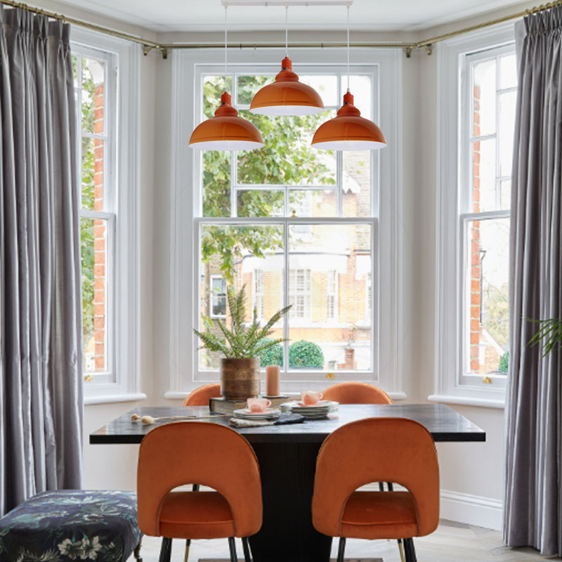 3 - Light Kitchen Island Pendant, No, Orange