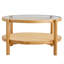 Table d'appoint moderne et simple en bois massif à double couche circulaire en bois massif tissé en rotin, petite table ronde idéale pour le salon, la salle à manger et la chambre à coucher.