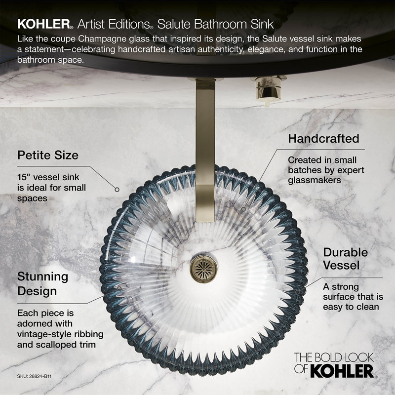 Salute Vessel Bathroom Sink, Translucent Dew