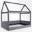 Full Size Upholstered House Platform Bed With LED Light-1089481790