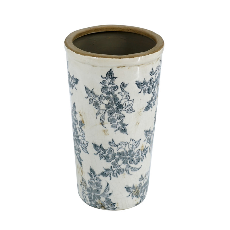 Ceramic Flower Vase, 12" H x 6.9" W x 6.9" D