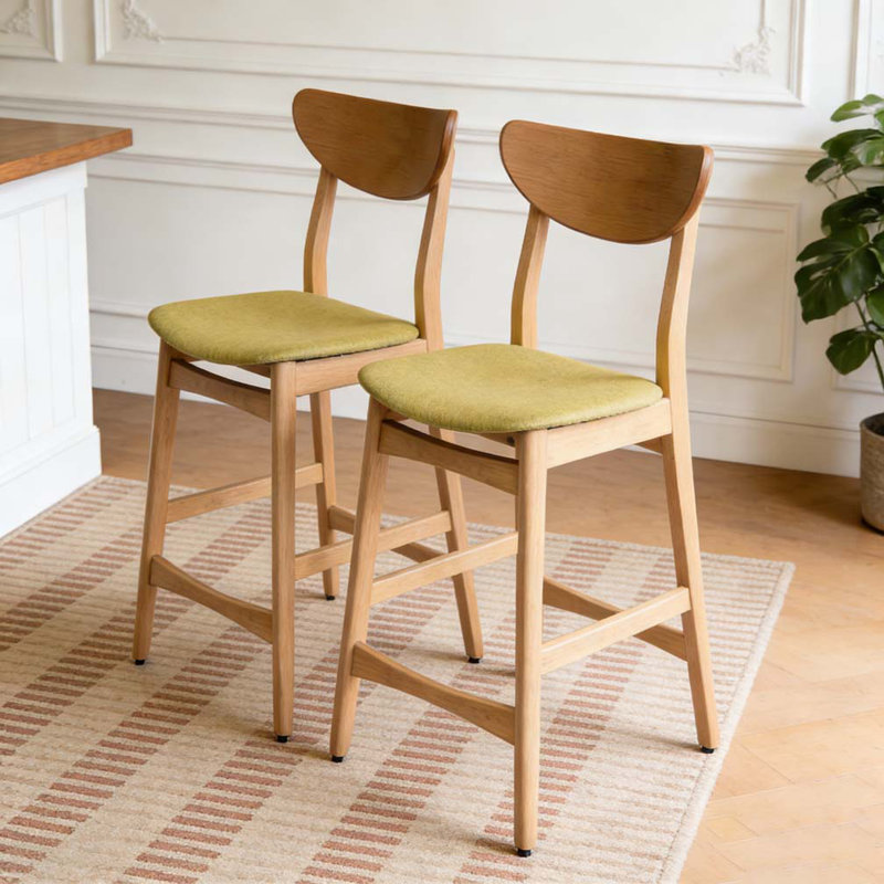 CHAISE DE COMPTOIR, Vert, Brun