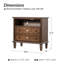 Amberlyn 28.2" W Traditional 2-Drawer End Table with Charging Station and Solid Wood Legs and Open Shelf-79423510