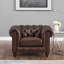 Fauteuil Chesterfield en cuir véritable 45,5 po Anitza-749281812