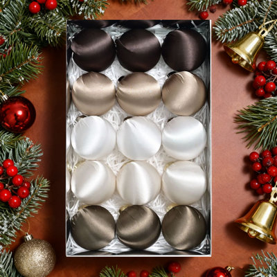 30Pcs Satin Christmas Balls Ornaments,Velvet Christmas Balls Set ,3.15 Inch Plastic Shatterproof Xmas Hanging Ornaments Decorations,Multicolor Christm