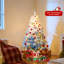  Arbre de Noël artificiel à charnière de 5 pi avec flocons de neige 456 branches-569173850-569173855