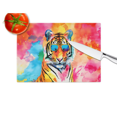 Hippie Animal Bengal Tiger Glass Cutting Board