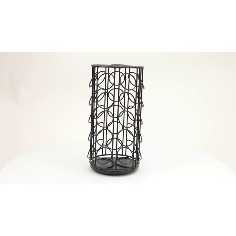Black Powder-Coated Metal Coffee Pod Carousel with 35-Pod Capacity
