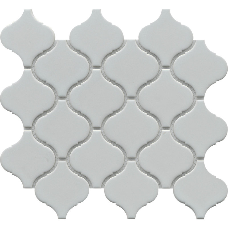 Influence White 10 in. x 11 in. Glossy Porcelain Wall Tile (14.38 sq. ft./Case), Gray