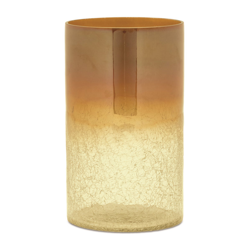 Vase en verre doré