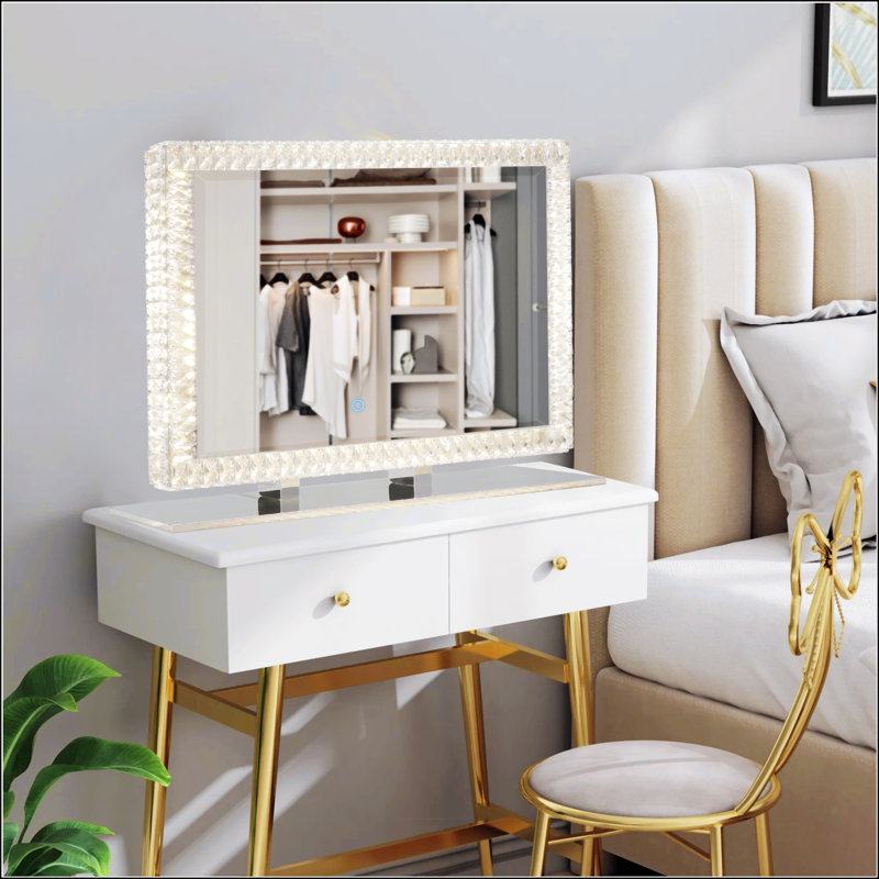 LED Crystal Mirror Light With Dimmable Lights