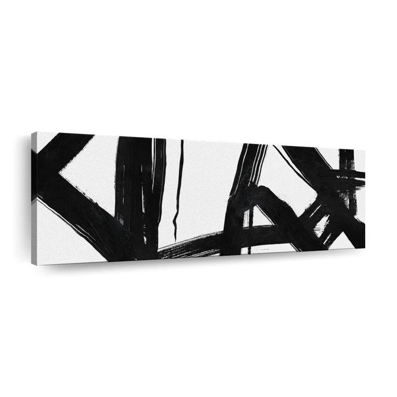 Encre noire stries VII, H 14 po x l 42 po x P 1,25 po