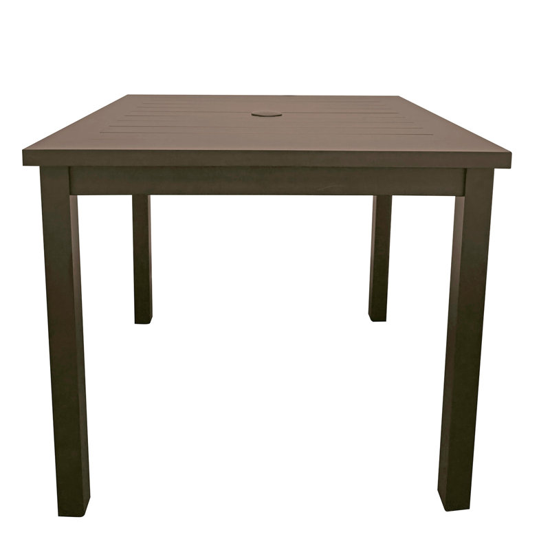 Table de salle à manger en aluminium, Bronze, L 34 po x L 34 po x H 29 po