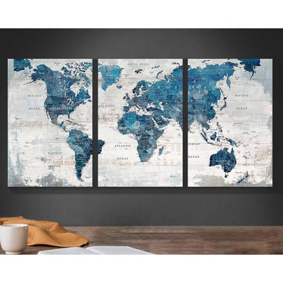 Art mural pour le salon, bureau, décoration murale, photos pour la chambre, carte du monde, grande cuisine, décoration de 48 po x 24 po, peinture de décoration murale pour la salle à manger