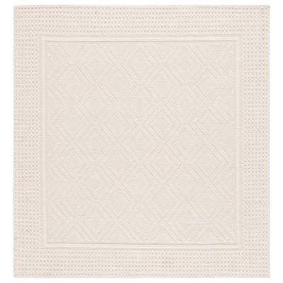 Connellsville Hand Woven Wool/Cotton Geometric Rug in Ivory