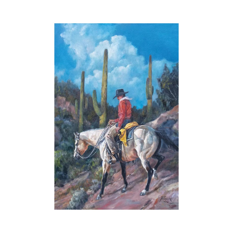 Saguaro Shortcut 1 Piece Wrapped Canvas Painting, 20.32 cm H x 30.48 cm W