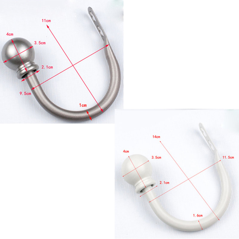 Hoytville 2Pcs Concise moderne à rideaux à boule concise, Blanc, H 4,33 po x l 3,74 po x P 0,87 po