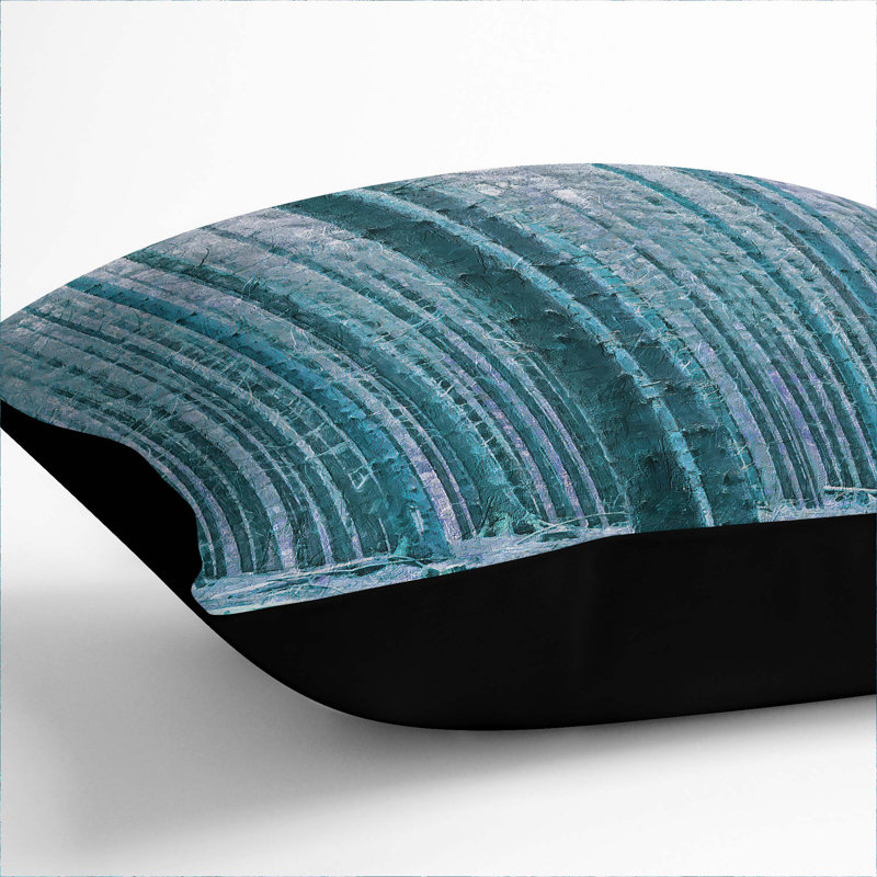 Striped Square Throw Cushion, 40cm H x 40cm W x 15cm D, Black