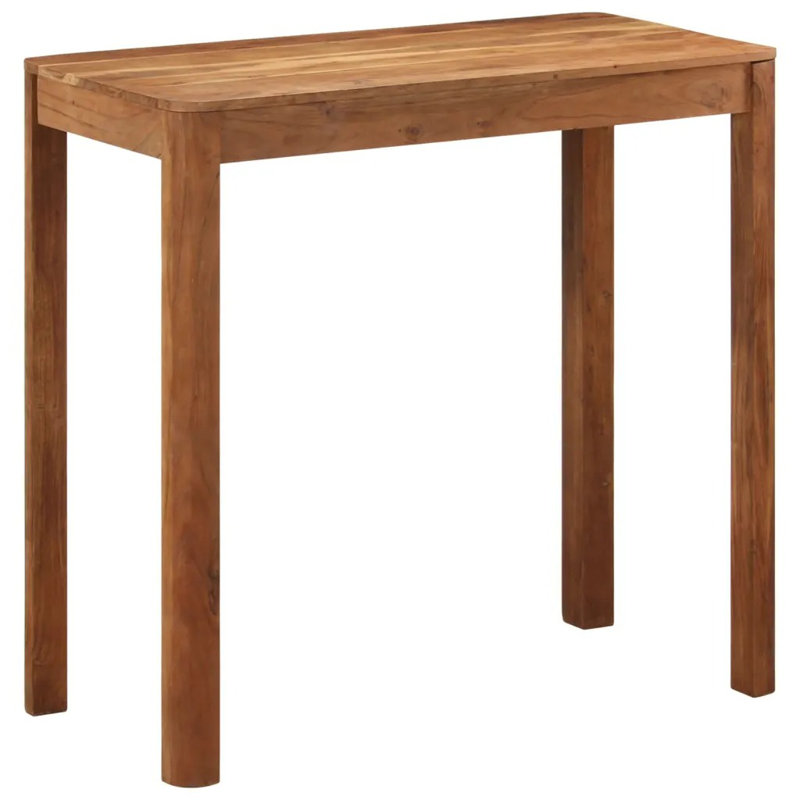 Madyson Mango Rectangular Wood Top Dining Table with Wood Base, 106cm H x 110cm L x 55cm W, Light Brown