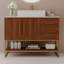 Meuble-lavabo moderne de 36 po avec lavabo vasque en céramique, armoire d'appoint dorée-1166983909-1166983910