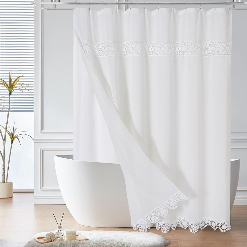 Ensemble de rideau de douche Farmhouse, Blanc