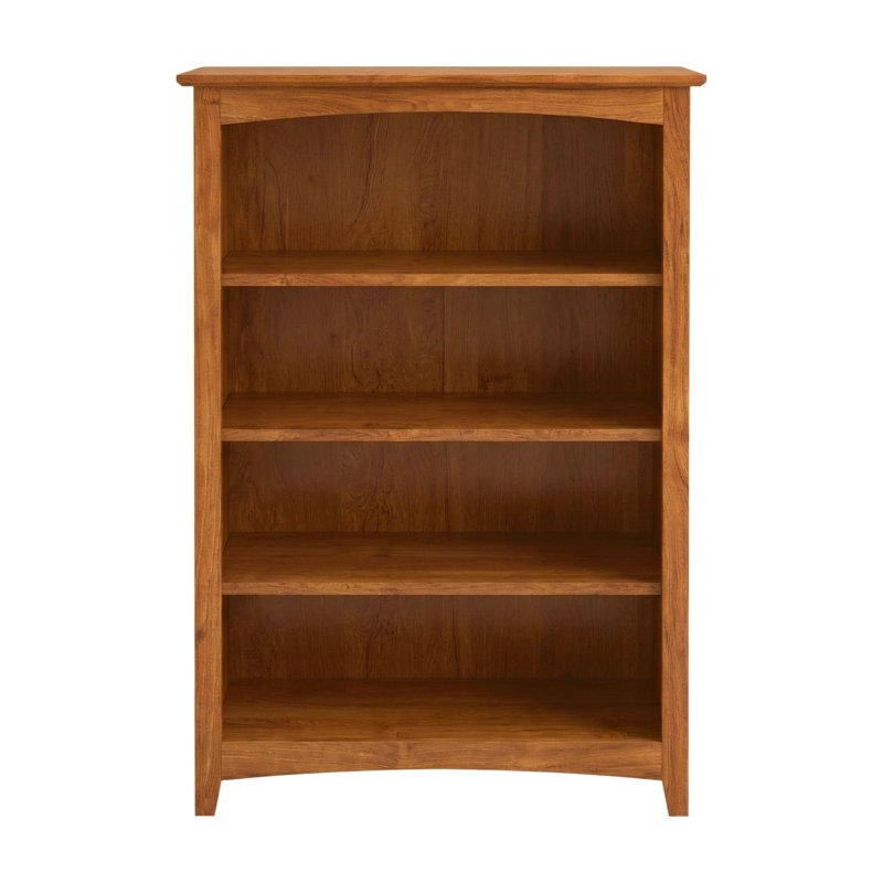Malani 36" H Solid Wood Classic Bookcase, Tuscan Brown, (4 Shelves) 48"H x 31.75"W x 12.875"D