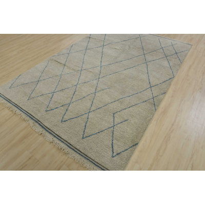 Zaleski One-of-a-Kind 5'11" X 9'1" Wool Area Rug in Grey