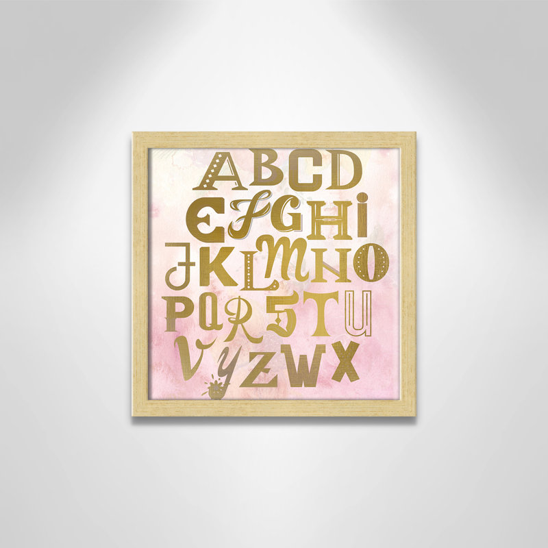 Abc Pink ', impression sur papier, Encadré de boîte champagne clair, H 12 po x l 12 po x P 1,18 po