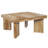 Elainea 32 Inch Coffee Table, Handcrafted Natural Acacia Wood, Square Top With Diagonal Wide Panel Legs